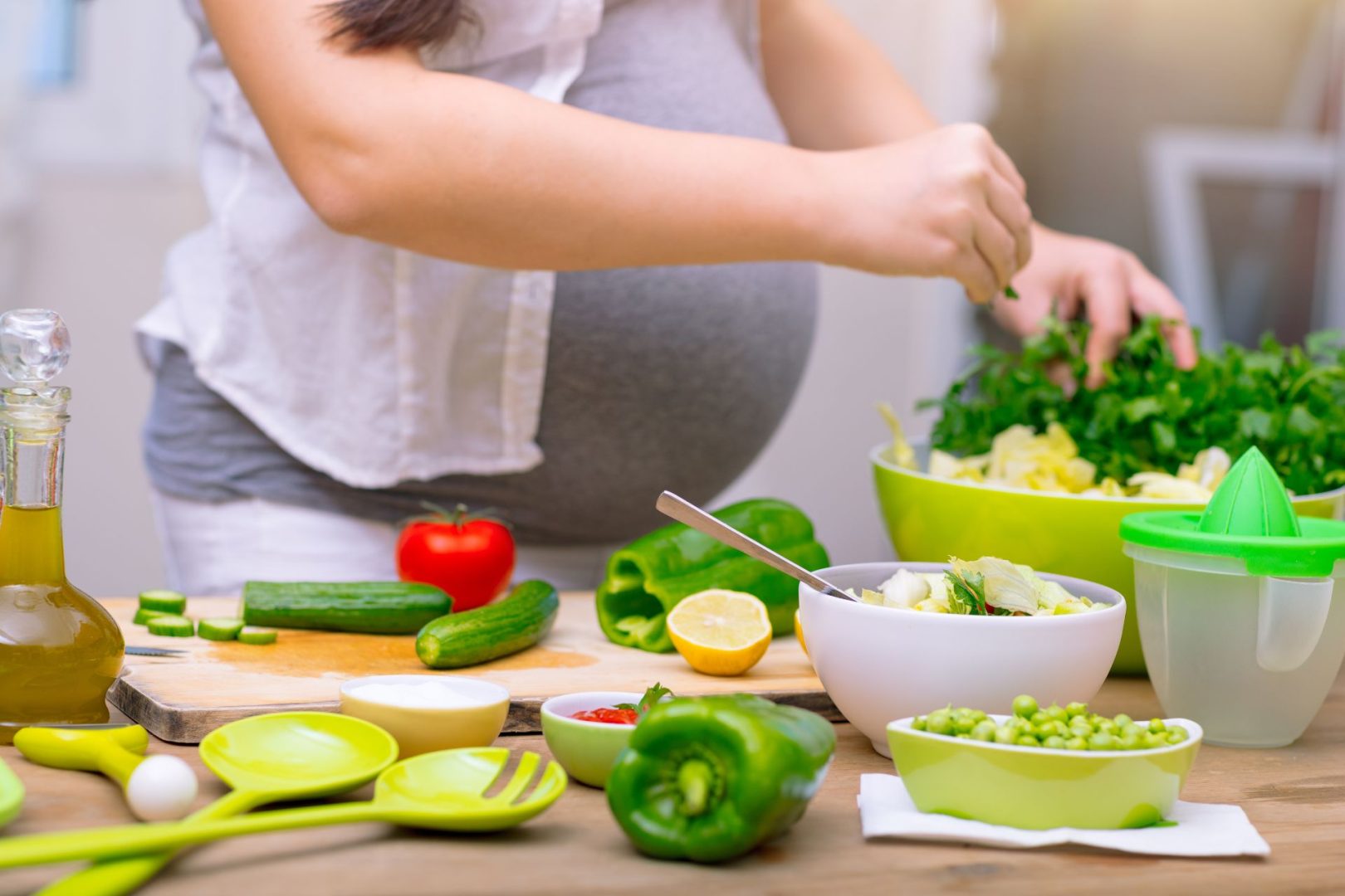 bicicleta durante el embarazo y alimentación saludable